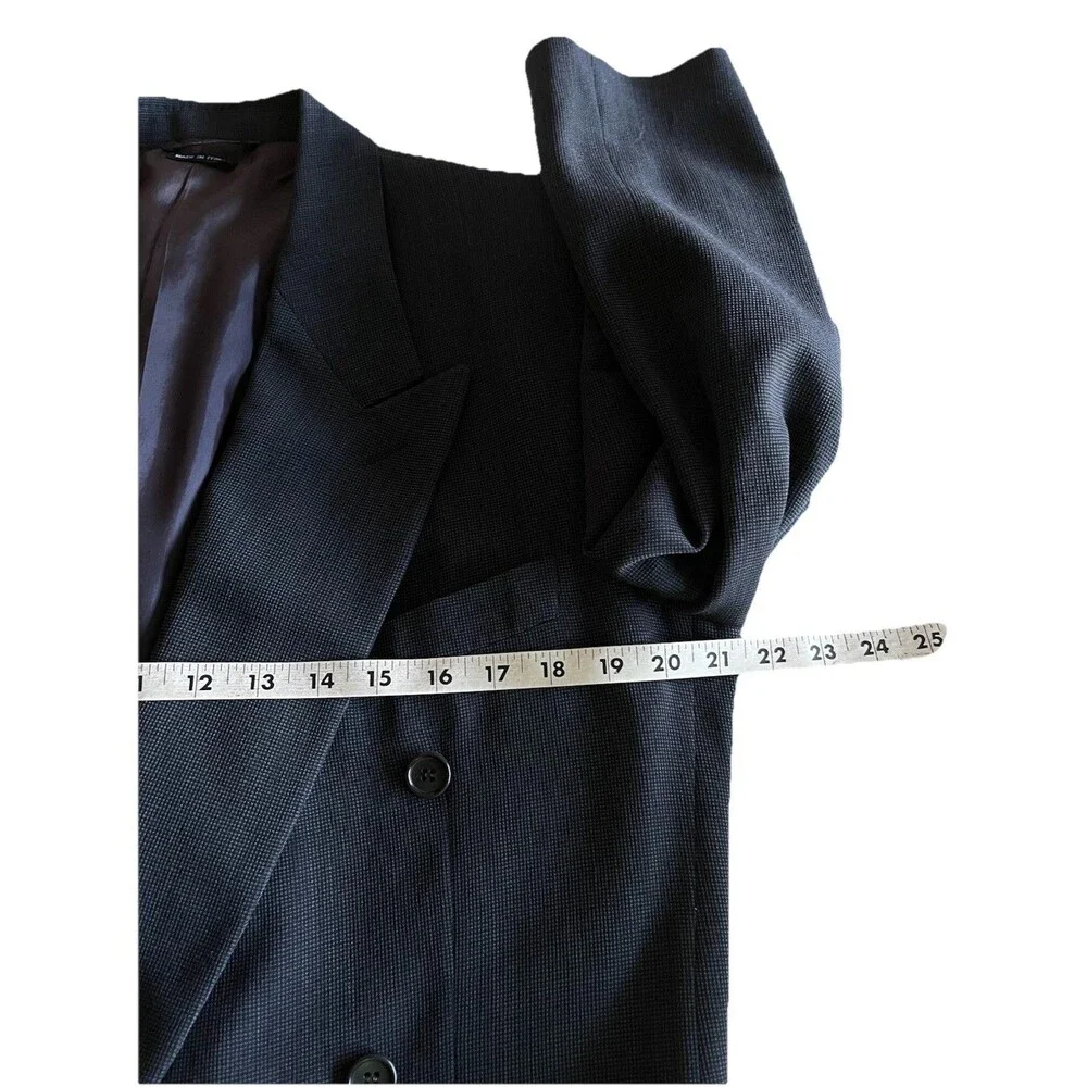 Vestimenta (Armani) Men 38 Blazer Wool Double Breasted Birdseye Sport Coat Italy